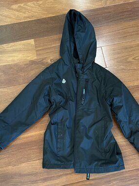 London Fog Youth Rain Jacket Black Size 7 with hood